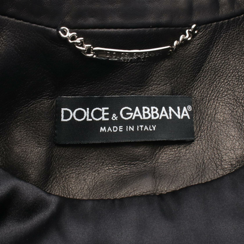 DOLCE & GABBANA 女羊皮騎手夾克，黑色，38號，二手-2