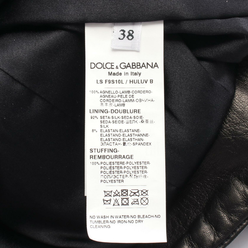 DOLCE & GABBANA 女羊皮騎手夾克，黑色，38號，二手-3