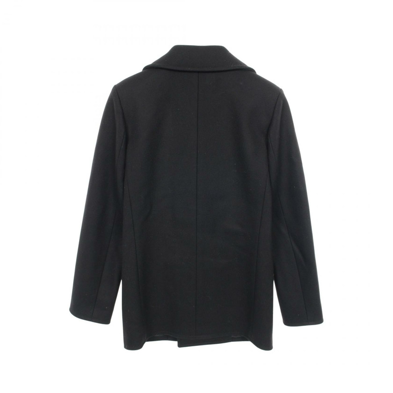 聖羅蘭巴黎羊毛雙排扣大衣，黑色，44號，二手男款-1