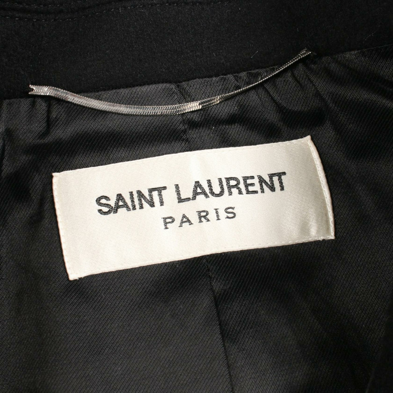 聖羅蘭巴黎羊毛雙排扣大衣，黑色，44號，二手男款-2