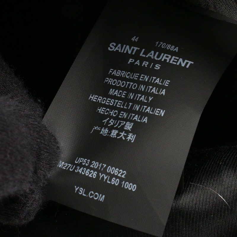 聖羅蘭巴黎羊毛雙排扣大衣，黑色，44號，二手男款-5