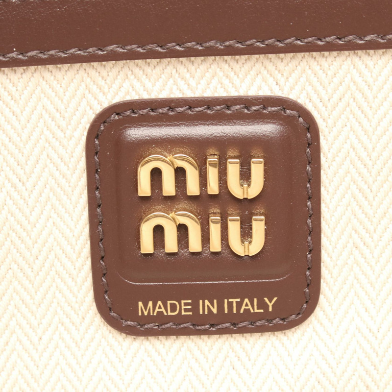 Miu Miu 拼布 Beau 單肩手提包，棕色 Briarwood 皮革絨面革，二手女款-3