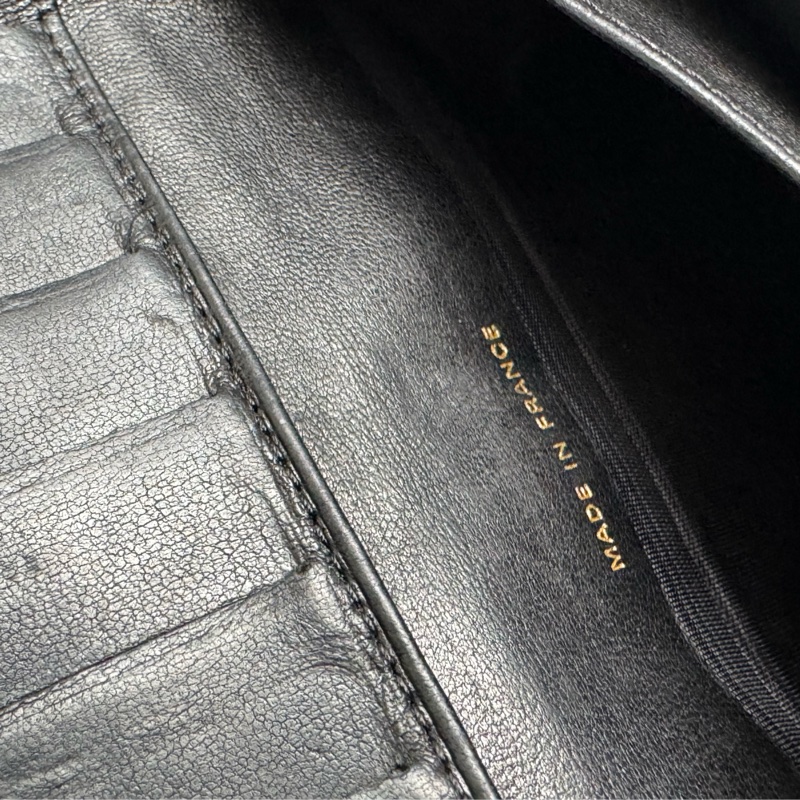 Chanel黑皮革大雙C釦式長夾✨老香-27