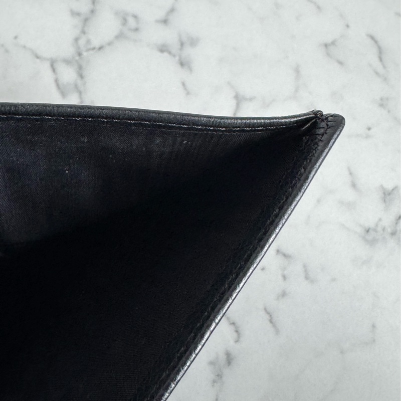 Chanel黑皮革大雙C釦式長夾✨老香-31