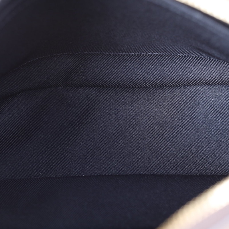 LOUIS VUITTON Odeon單肩斜挎牛角包小號24黑色PVC金扣晶片-5