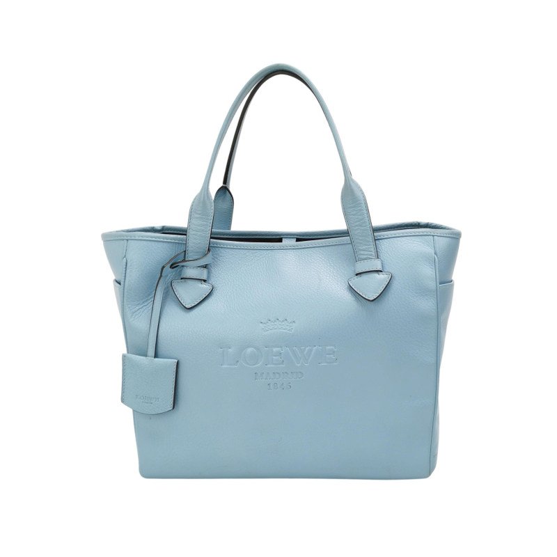 Loewe牛皮純色字母Logo托特包手提包-0