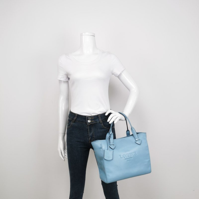 Loewe牛皮純色字母Logo托特包手提包-1