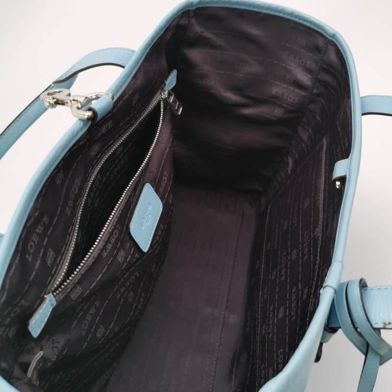 Loewe牛皮純色字母Logo托特包手提包-5