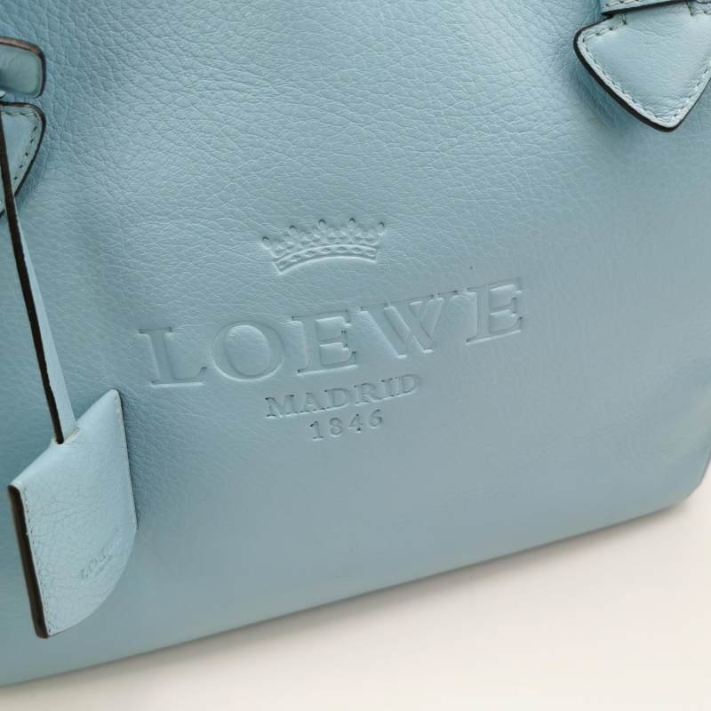 Loewe牛皮純色字母Logo托特包手提包-7