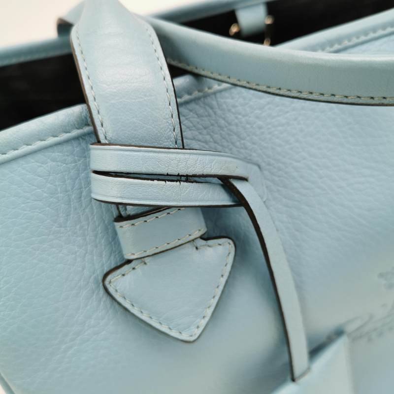 Loewe牛皮純色字母Logo托特包手提包-15