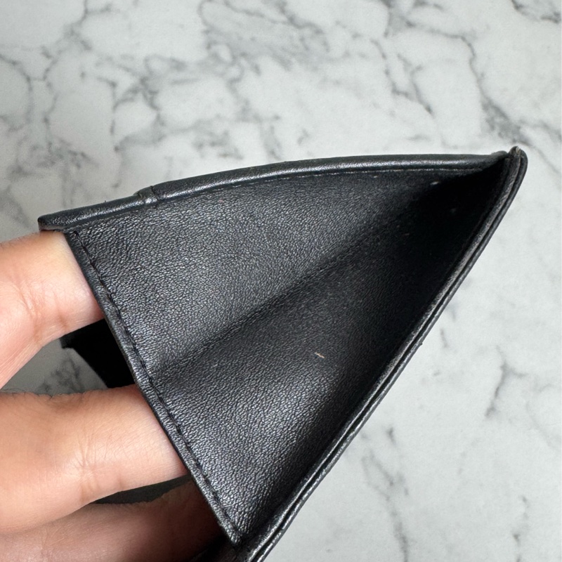 Chanel黑皮革雙面釦式長夾✨老香-25