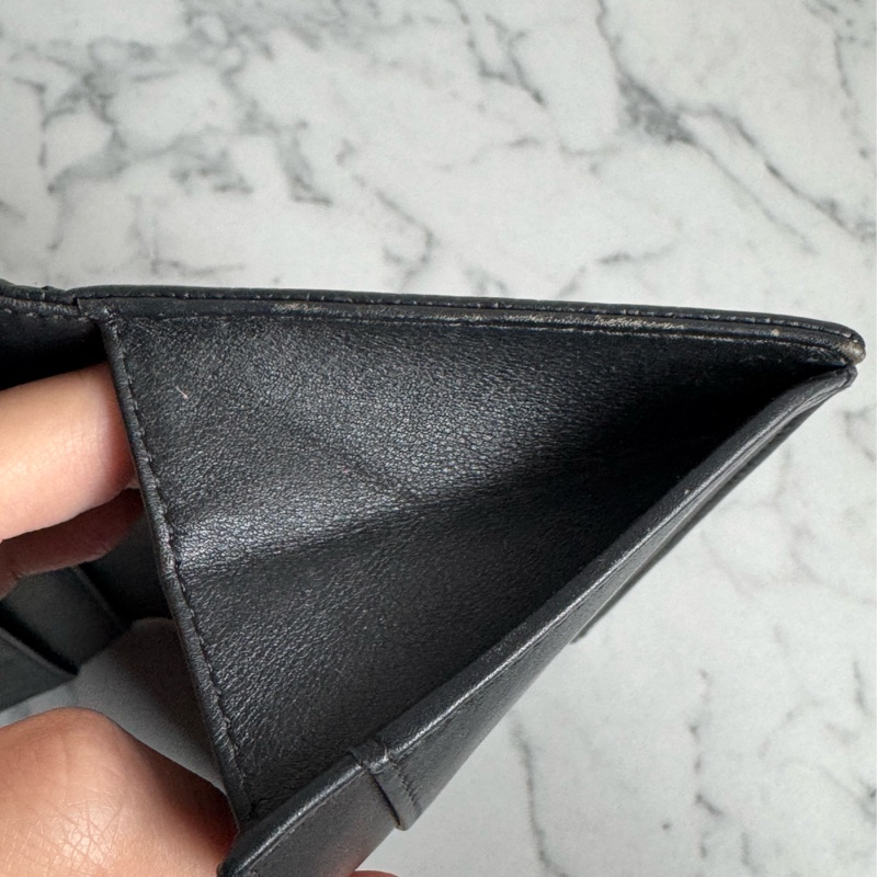 Chanel黑皮革雙面釦式長夾✨老香-26