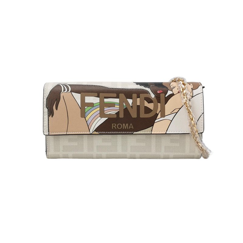 Fendi Sunshine女孩圖案字母Logo單肩包-0