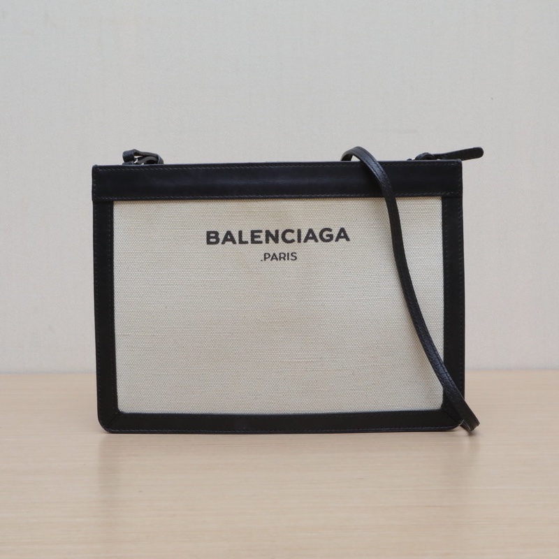 BALENCIAGA 拼色帆布風琴包斜挎包-0