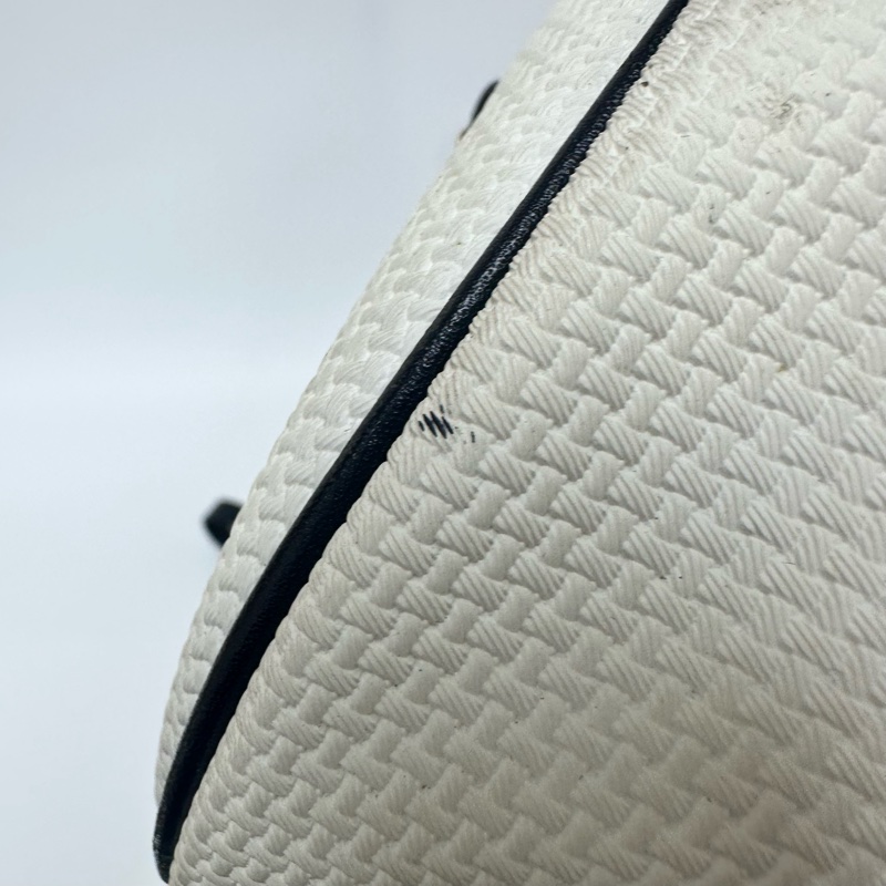 YSL Vintage 中古白色編織皮革信封斜背包包-16