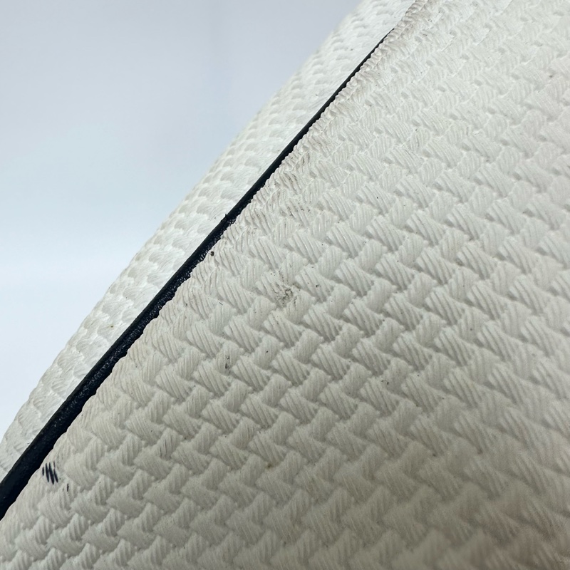 YSL Vintage 中古白色編織皮革信封斜背包包-17