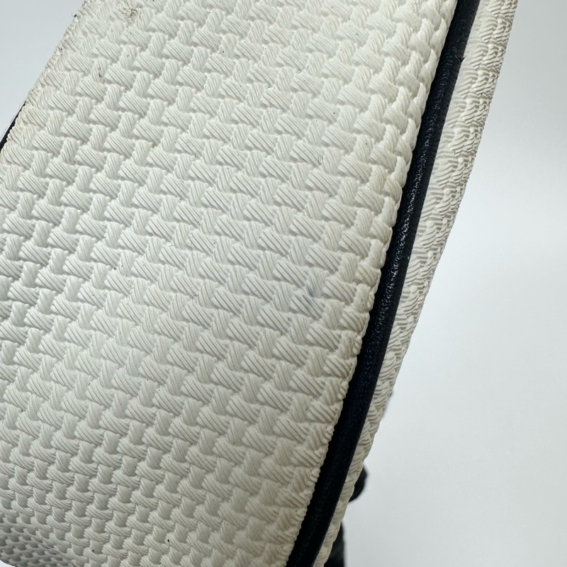 YSL Vintage 中古白色編織皮革信封斜背包包-19