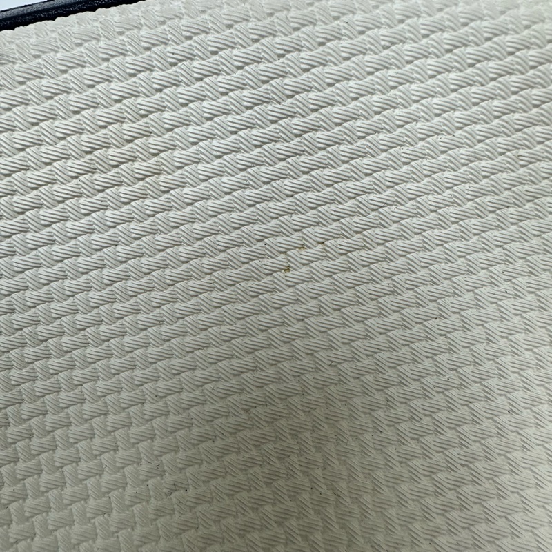 YSL Vintage 中古白色編織皮革信封斜背包包-20