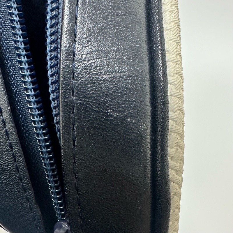 YSL Vintage 中古白色編織皮革信封斜背包包-22