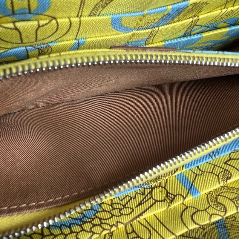 HERMES U刻 金棕絲巾長夾-6