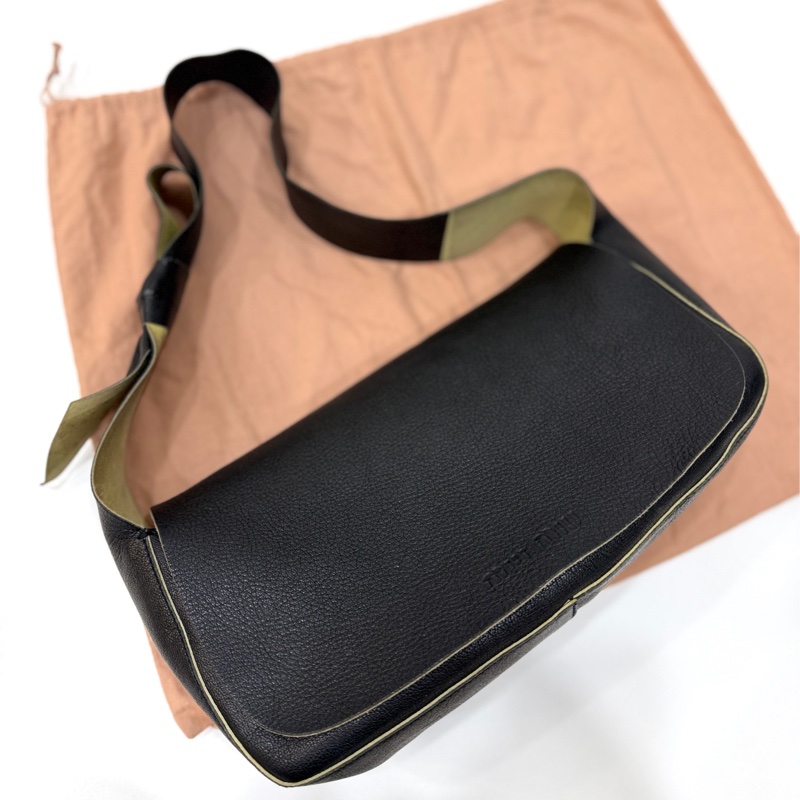MIU MIU Vintage 蝴蝶結 黑色牛皮 肩背包 側背包 手提包-2