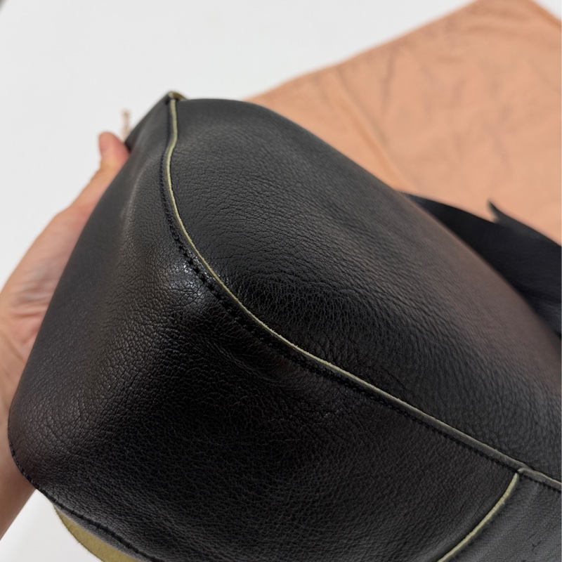 MIU MIU Vintage 蝴蝶結 黑色牛皮 肩背包 側背包 手提包-8