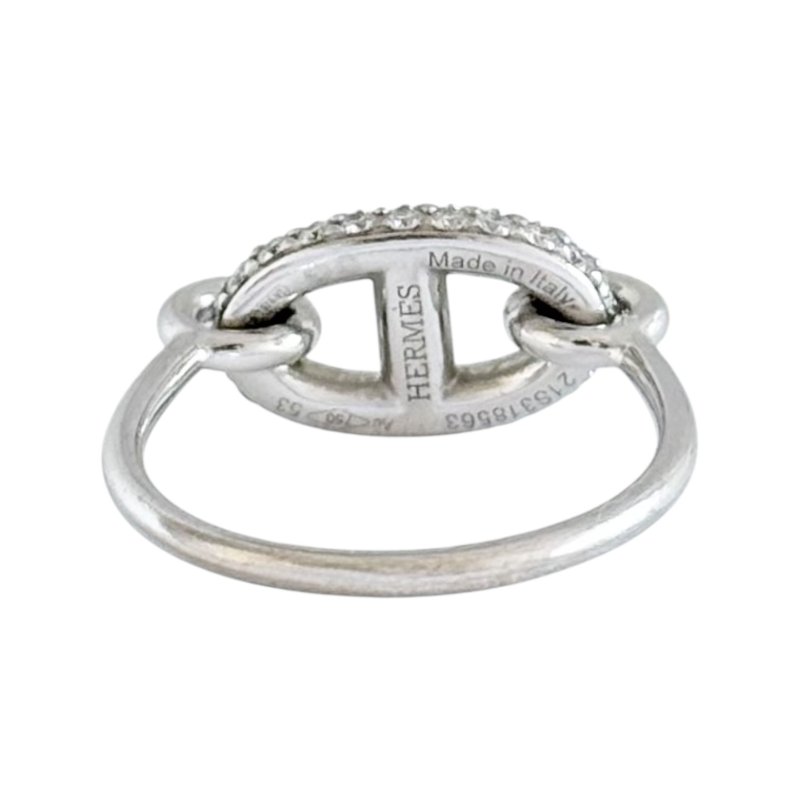 HERMES Farandole 18K白金 滿鑽豬鼻子🐽 戒子-4