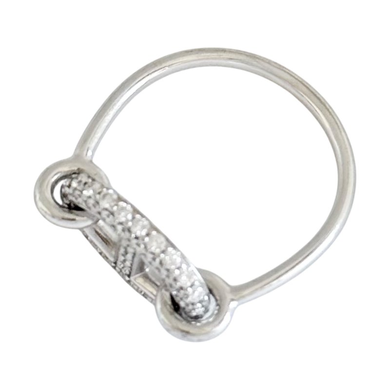 HERMES Farandole 18K白金 滿鑽豬鼻子🐽 戒子-7