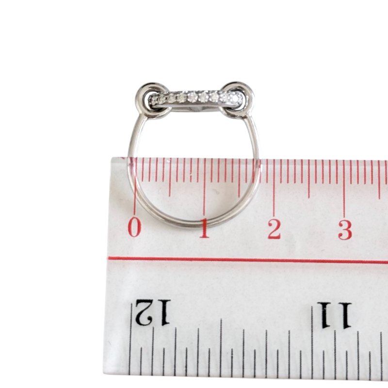 HERMES Farandole 18K白金 滿鑽豬鼻子🐽 戒子-10