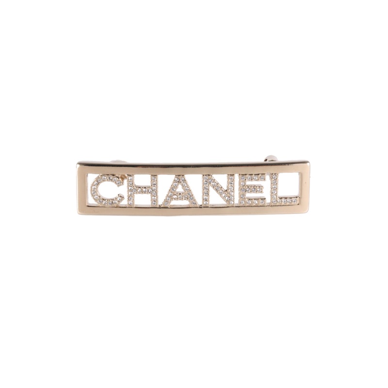 CHANEL 合金字母滿鑽胸針-0