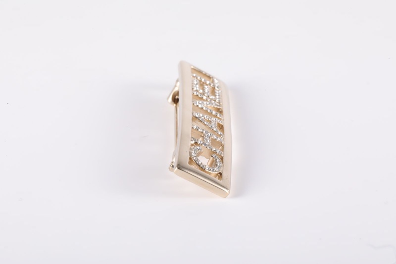 CHANEL 合金字母滿鑽胸針-3