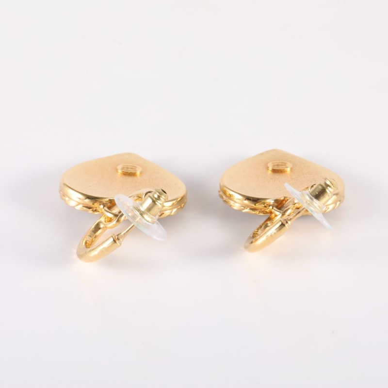 CHANEL 合金24P牛仔愛心琺瑯耳釘-3