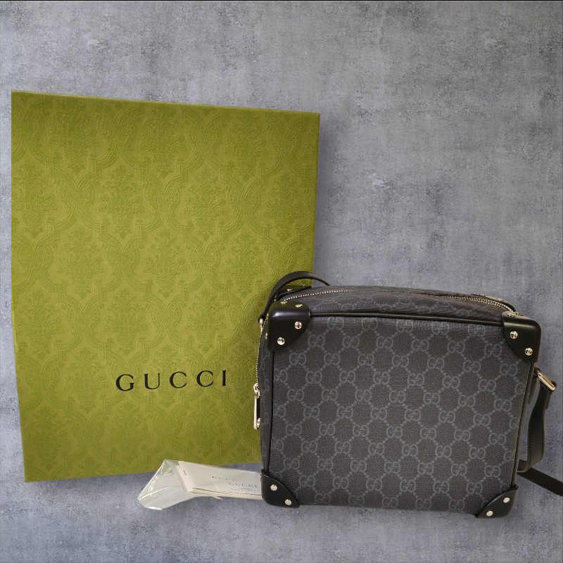 【🐴馬上下單最優惠】🧧限時降價至2/11（原$33800）【9成新】㊣✨GUCCI✨（附盒子）古馳 GG 黑灰 箱包 Box 軟盒子 盒包 箱型包 相機包 肩背包 斜背包/雙G/二手包/保證正品🌳二手樹屋🌳-1