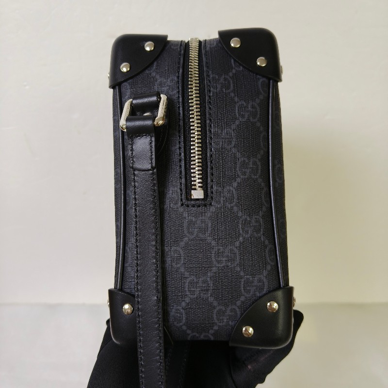 【🐴馬上下單最優惠】🧧限時降價至2/11（原$33800）【9成新】㊣✨GUCCI✨（附盒子）古馳 GG 黑灰 箱包 Box 軟盒子 盒包 箱型包 相機包 肩背包 斜背包/雙G/二手包/保證正品🌳二手樹屋🌳-5