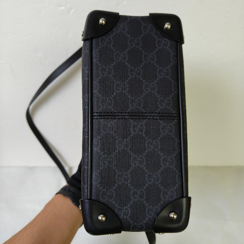 【🐴馬上下單最優惠】🧧限時降價至2/11（原$33800）【9成新】㊣✨GUCCI✨（附盒子）古馳 GG 黑灰 箱包 Box 軟盒子 盒包 箱型包 相機包 肩背包 斜背包/雙G/二手包/保證正品🌳二手樹屋🌳-7