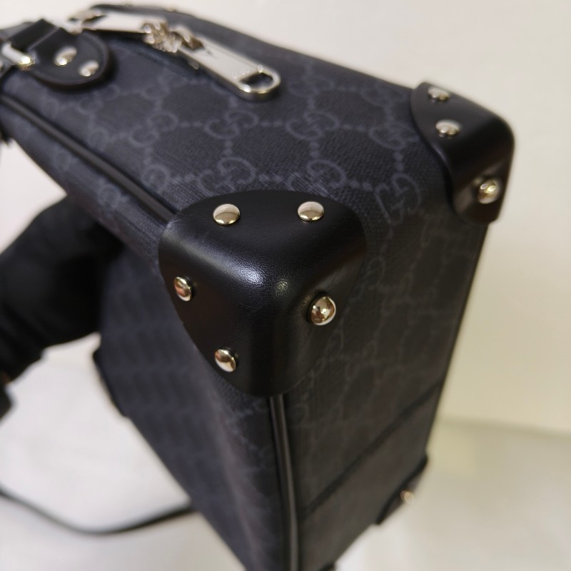 【🐴馬上下單最優惠】🧧限時降價至2/11（原$33800）【9成新】㊣✨GUCCI✨（附盒子）古馳 GG 黑灰 箱包 Box 軟盒子 盒包 箱型包 相機包 肩背包 斜背包/雙G/二手包/保證正品🌳二手樹屋🌳-9