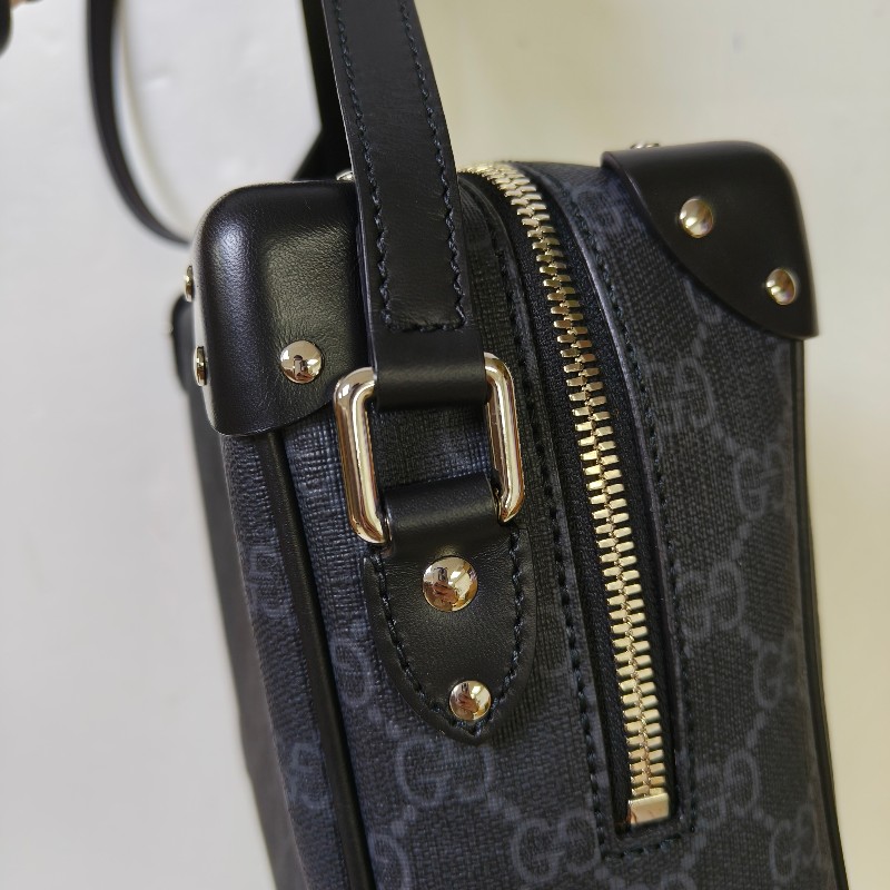 【🐴馬上下單最優惠】🧧限時降價至2/11（原$33800）【9成新】㊣✨GUCCI✨（附盒子）古馳 GG 黑灰 箱包 Box 軟盒子 盒包 箱型包 相機包 肩背包 斜背包/雙G/二手包/保證正品🌳二手樹屋🌳-22