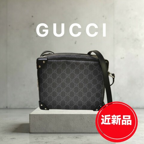 【🐴馬上下單最優惠】🧧限時降價至2/11（原$33800）【9成新】㊣✨GUCCI✨（附盒子）古馳 GG 黑灰 箱包 Box 軟盒子 盒包 箱型包 相機包 肩背包 斜背包/雙G/二手包/保證正品🌳二手樹屋🌳