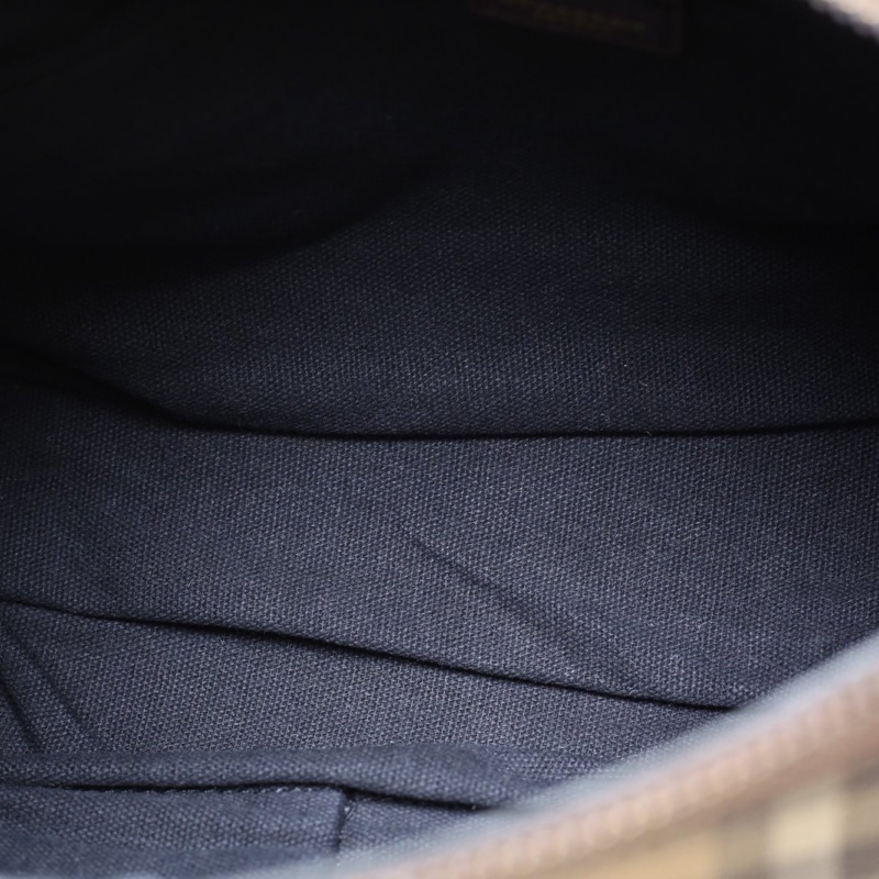 Burberry 巴寶莉格子PVC中古戰馬格紋牛角包單肩包-5