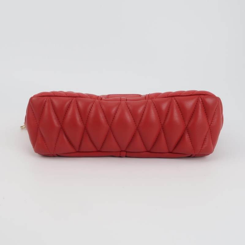 Miu Miu羊皮純色字母Logo手提包-5