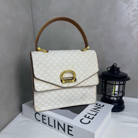 Celine 白色老花雙子星手提包 vintage 二手 中古