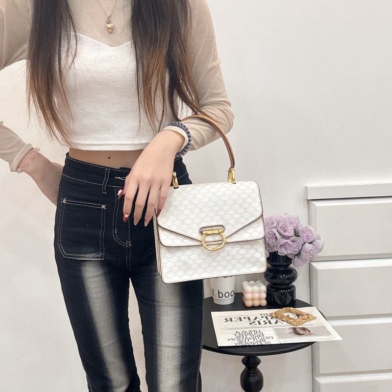 Celine 白色老花雙子星手提包 vintage 二手 中古-2