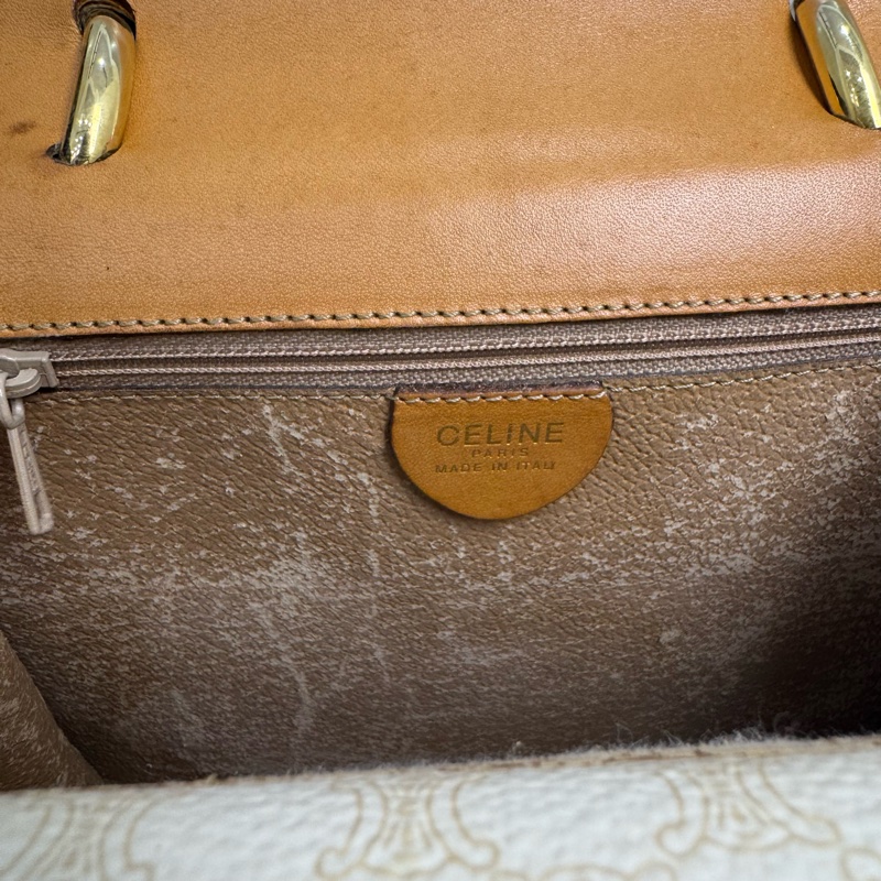 Celine 白色老花雙子星手提包 vintage 二手 中古-25