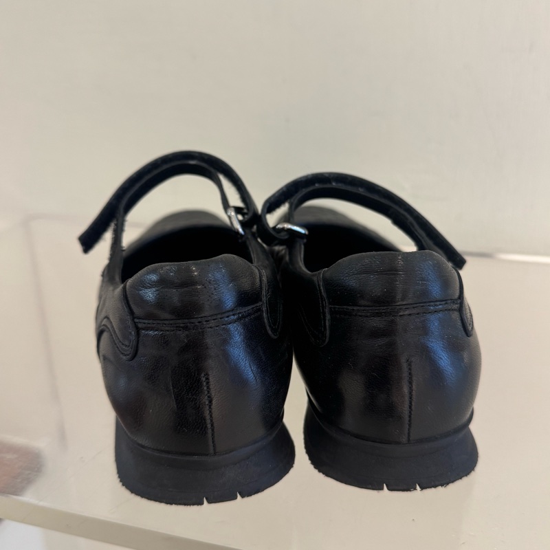 prada黑皮革菱格紋瑪莉珍鞋😻36號-6