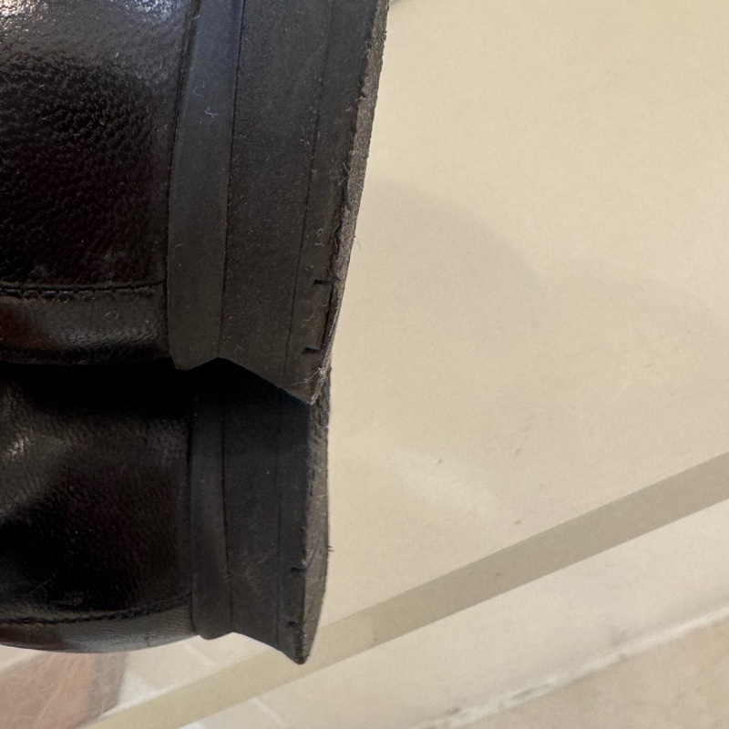 prada黑皮革菱格紋瑪莉珍鞋😻36號-10