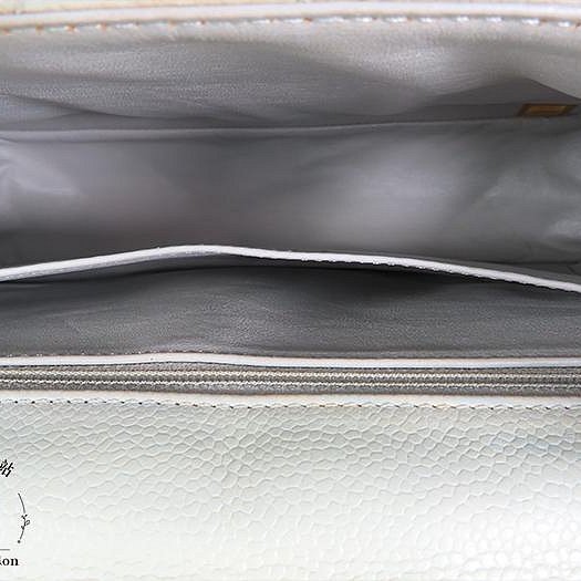 【巴黎站二手名牌專賣店】＊現貨＊CHANEL香奈兒真品＊冰川藍菱格紋荔枝皮革JUMBO 30銀雙C 斜背肩背鍊包-3