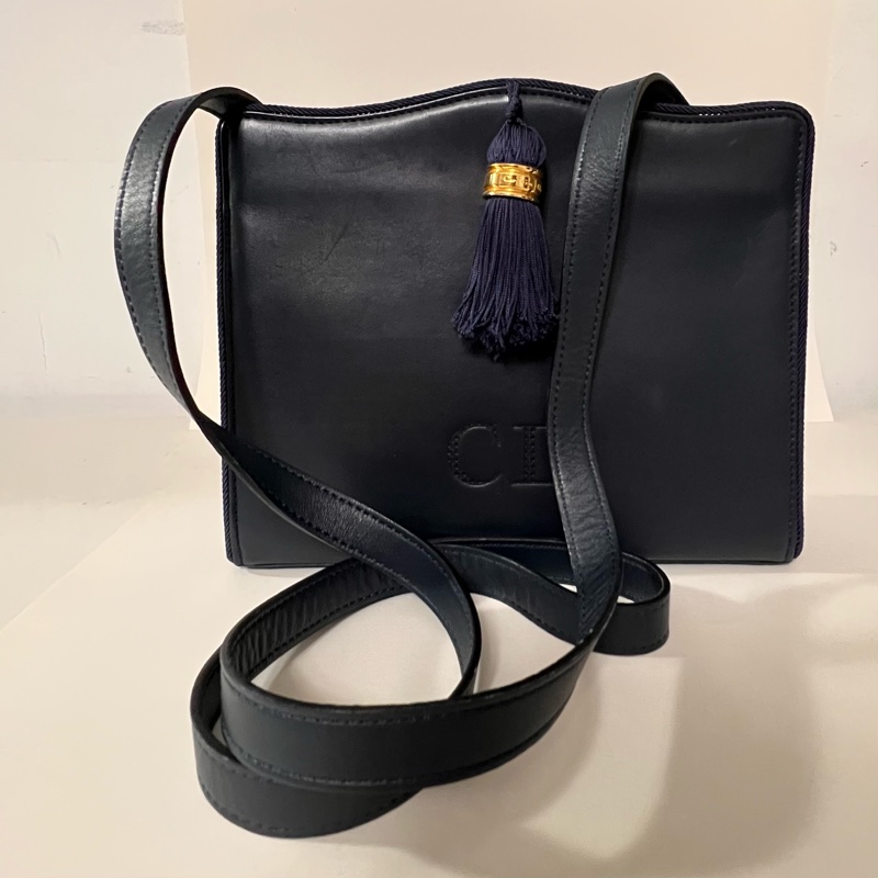 Christian Dior 迪奧 深藍肩背包-12