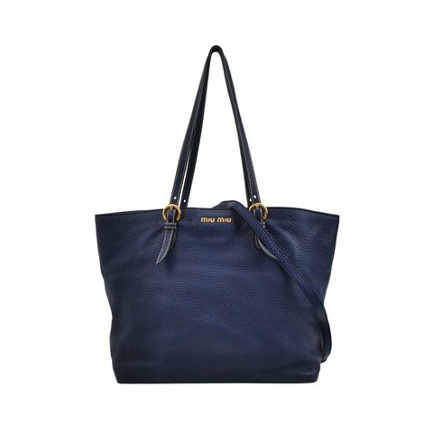 Miu Miu牛皮純色字母Logo斜挎包單肩包