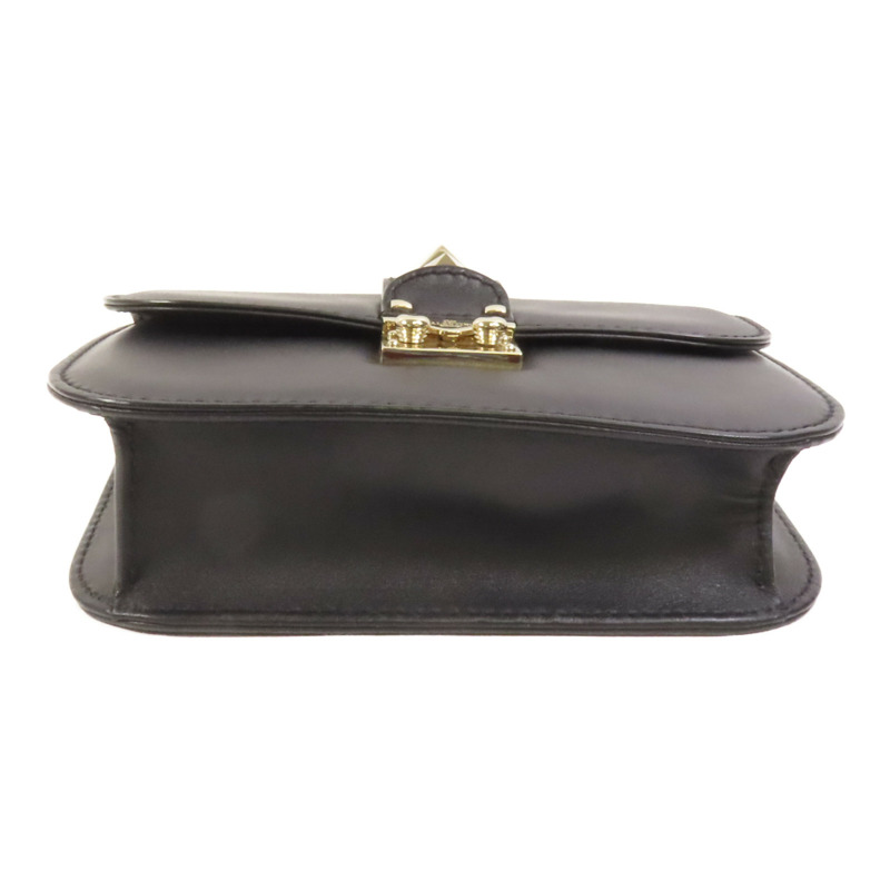 Valentino 牛皮皮革Mini Rockstud Glam Lock金扣肩背袋-3