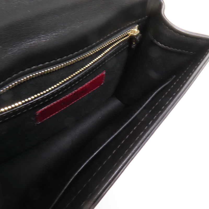 Valentino 牛皮皮革Mini Rockstud Glam Lock金扣肩背袋-6